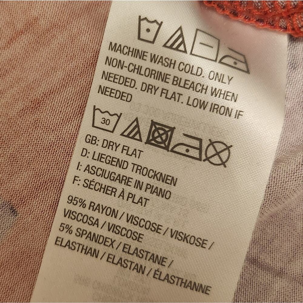 LOGO Lori Goldstein XS Orange Floral Long Sleeve Tunic - Picture 5 of 8